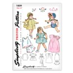 Doll Clothes Wardrobe Simplicity 1809 Coat Bonnet Dress Sunsuit
