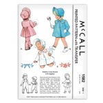 Toddler Winter Coat Bonnet Leggings McCall 1582 Vintage