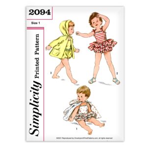 Toddlers Playsuit Hooded Coat Simplicity Pattern 2094