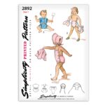 Childs Playsuit Suspender Shorts Bolero Bonnet Simplicity 2892