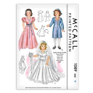 McCall 1089 Dolls Bridal Outfit Little Lady Sewing Pattern Vintage
