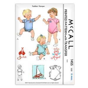 McCall 1455 Toddlers Romper Angel and Sailboat Sewing Pattern