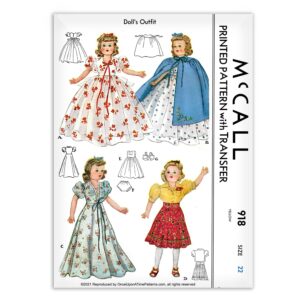 McCall 918 Dolls Outfit Little Lady Movie Vintage Sewing Pattern