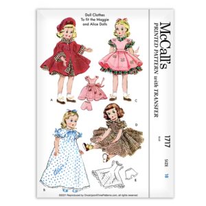 McCalls 1717 Doll Clothes Maggie Alice Sewing Pattern