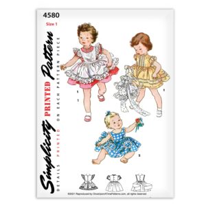 Simplicity 4580 Toddlers Pinafore Dress Sewing Pattern Vintage