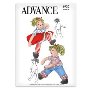 ADVANCE 6932 Rag Doll Sewing Pattern