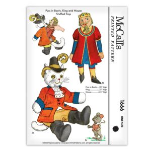 McCalls 1666 Puss in Boots King Mouse Toys Stuff Cat