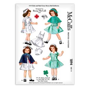 McCalls 1894 Doll Betsy Nurse Uniform Sewing Pattern