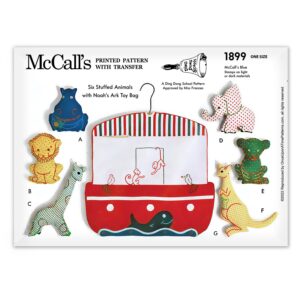 McCalls 1899 Stuffed Animals Noah's Ark Toy Bag Sewing Pattern