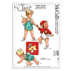 McCalls 2107 Toddlers Sunsuit Jacket Cap Sewing Pattern