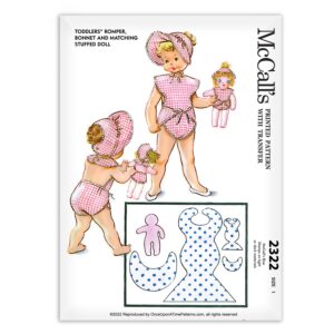 McCall's Toddlers Romper bonnet Sewing Pattern