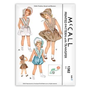 McCall 1382 Childs Pinafore Bonnet Bloomers Vintage Pattern