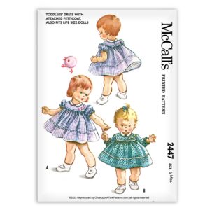 Toddlers Dress McCalls 2447 Petticoat Life size doll Sewing Pattern