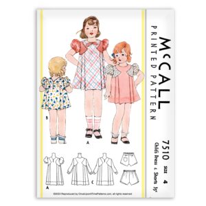 McCall Childs Dress and Shorts 7510 Vintage Pattern