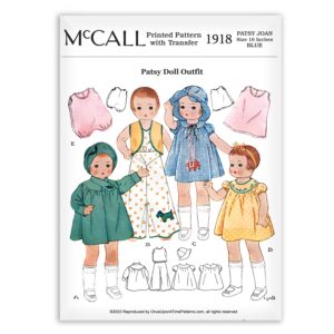 Vintage McCall 1918 Patsy 16 inch Doll Outfit Pattern