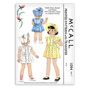 McCall 1094 Childs Dress Bonnet Vintage Sewing Pattern