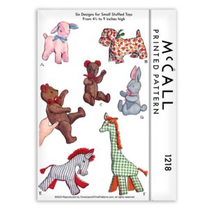McCall 1218 Stuffed Animal Toys Jointed Bear Sewing Pattern
