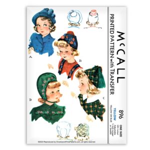 McCall 896 Girls Hats Sewing Pattern