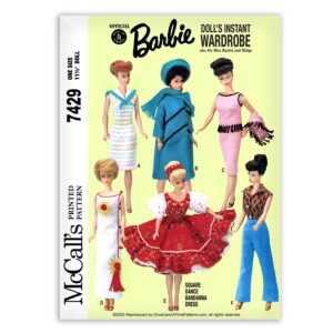 McCalls 7429 Barbie Doll Wardrobe Sewing Pattern