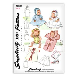 Simplicity 4830 Baby Doll Layette Clothes Sewing Pattern