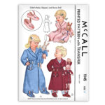 Childs Bath Robe Slippers and Bunny Doll McCall 1145 Vintage Sewing Pattern