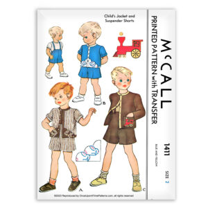 McCall 1411 Childs Jacket Suspender Shorts Vintage Sewing Pattern