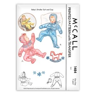 McCall 1484 Baby Stroller Suit and Cap Footed One-piece Vintage Sewing Pattern