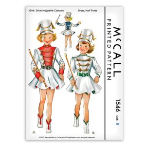 McCall 1546 Girls Drum Majorette Costume Dress Hat Trunks Vintage Sewing Pattern