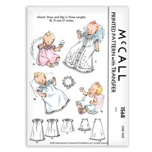 McCall 1568 Infants Gown Dress Slip vintage Heirloom Sewing Pattern