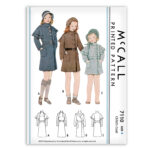 Childs Shoulder Cape Coat Button Down 7110 McCall 1930s