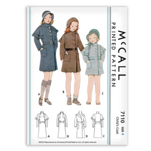 McCall 7110 Childs Shoulder Cape Coat 1930s