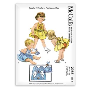 McCalls 2055 Toddlers Pinafore Panties and Toy Vintage Sewing Pattern