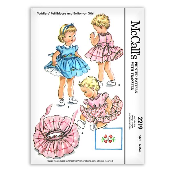 McCalls 2219 Toddlers Petti Dress Blouse Skirt TuTu Vintage Sewing Pattern
