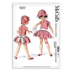 McCalls 4826 Girls Petal Dress Tulip hat bonnet by Helen Lee