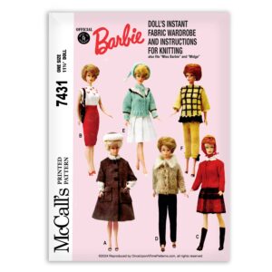 McCalls Barbie Doll 7431 Clothing Pattern Knitting Sweaters