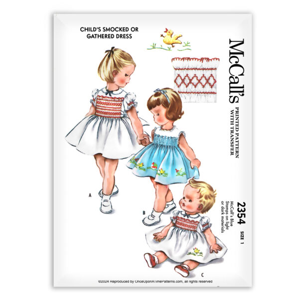 McCalls 2354 Childs Smocked or gathered dress