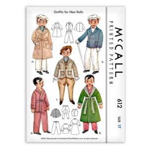 McCall 612 Outfits for Men Dolls Vintage Sewing Pattern