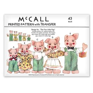 McCall The Five Little Pigs Stuffed Animals Pattern 43