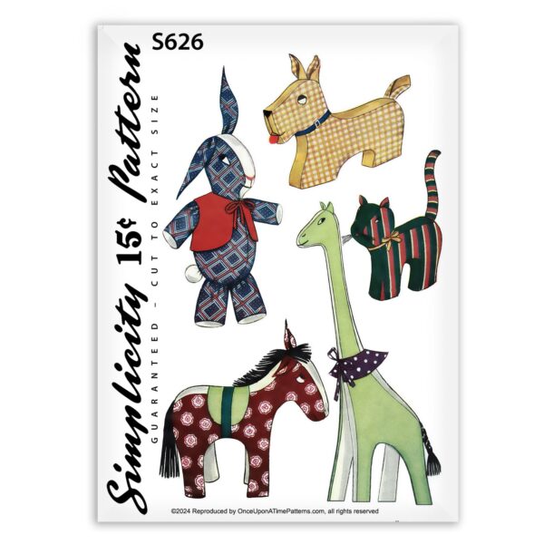 Simplicity Rabbit Scottie Dog Cat Rabbit Giraffe Pattern S626