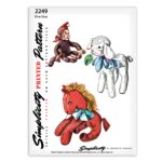 Stuffed Animals Monkey Lamb Pony Horse Simplicity 2249 Vintage Sewing Pattern