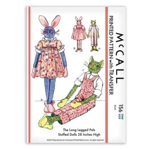 McCall 156 Long Legged Pals Rabbit Cat Sewing Pattern