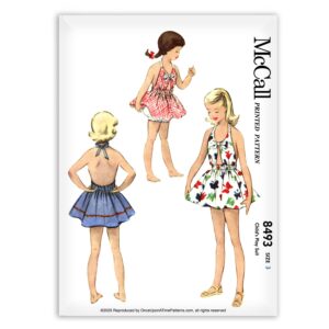 McCall 8493 Playsuit Halter Dress Sewing Pattern