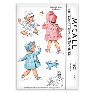 McCall 1503 Toddlers Coat Lambs Bonnet