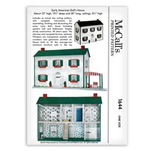 McCalls 1644 Doll House Building Plans cutting Pattern