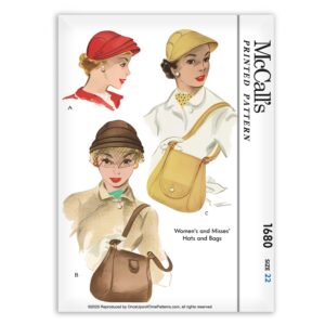 McCalls 1680 Hats and Bags Vintage Sewing Pattern