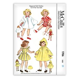 McCalls 1706 Doll Clothes for Toni Sewing Pattern