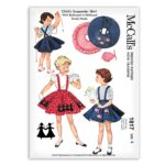 McCalls 1817 Child Circle Skirt with Suspenders Paper Doll or Fish Applique Sewing Pattern