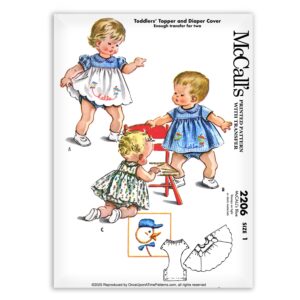 McCalls 2206 Toddlers Top and Diaper Cover Embroidery ducks Sewing Pattern