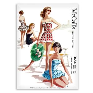 McCalls 3654 Junior Bathing Suit Onepiece Ruffles Sunsuit Playsuit Sewing Pattern