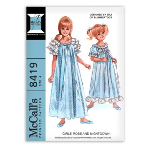 McCalls 8419 Girls Robe and Nightgown Ruffles Sewing Pattern